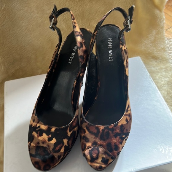 Nine West Leopard Print open toe heels - Picture 5 of 10